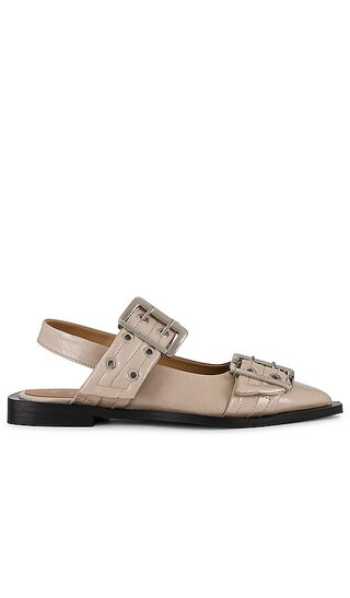 Buckle Ballerina Flat in Taos Taupe | Revolve Clothing (Global)