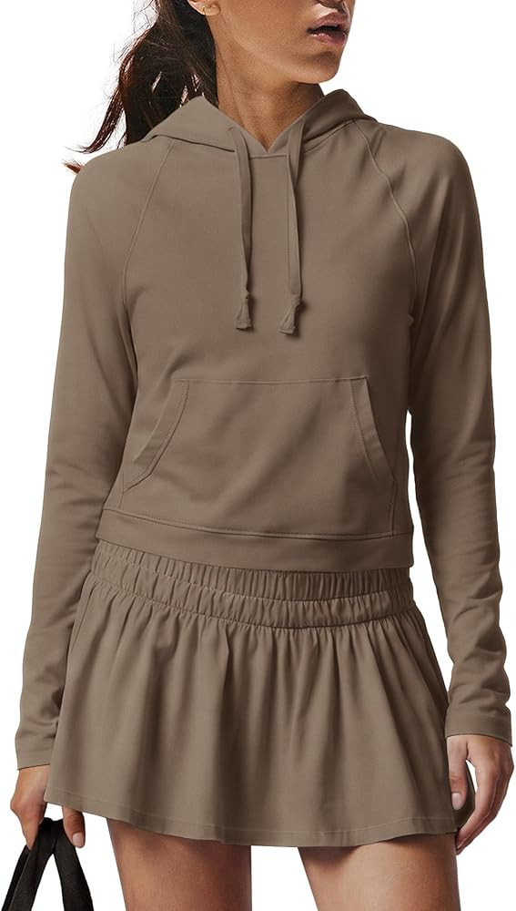 Panadila Women 2 Piece Workout Set Tennis Skirt Set Summer Athletic Lounge Set Long Sleeve Crop T... | Amazon (US)