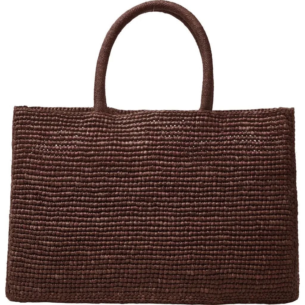 Lié Studio Small Woven Raffia Tote in Chestnut Brown at Nordstrom | Nordstrom