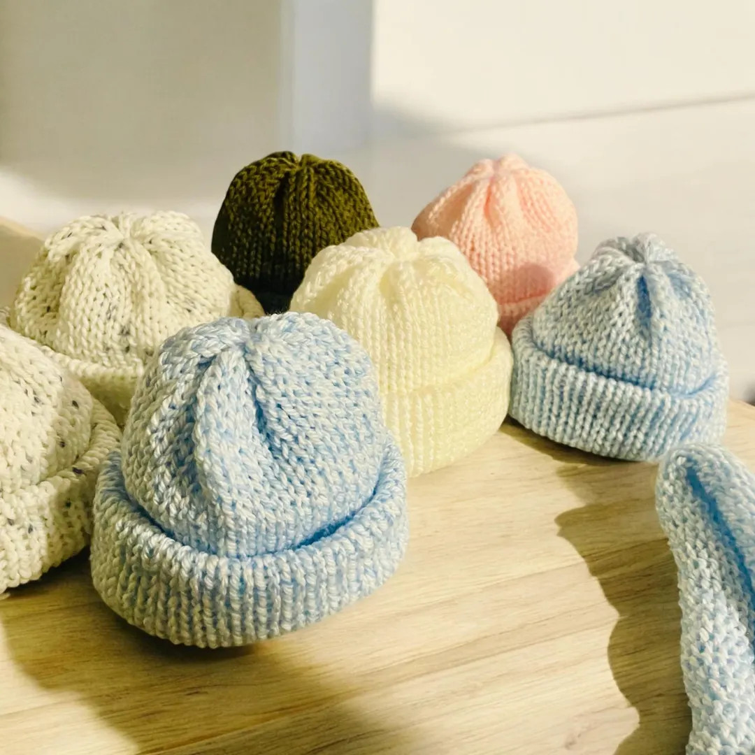 Cozy Handmade Newborn Baby Beanie - Soft Knit Hat for Infants - Etsy | Etsy (US)