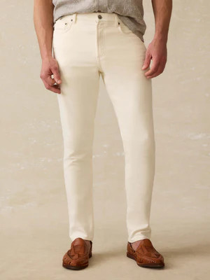 Stretch Terry 5-Pocket Pant - Egret | Faherty