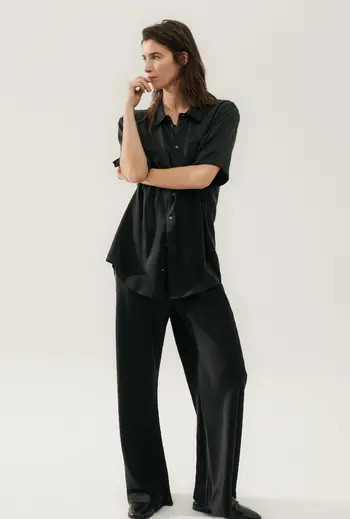 SILK LAUNDRY BIAS CUT PANTS BLACK | Nordstrom | Nordstrom
