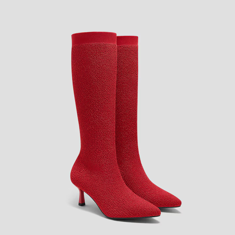 Pointed-Toe Knee-High Heel Boots (Abby) | VIVAIA