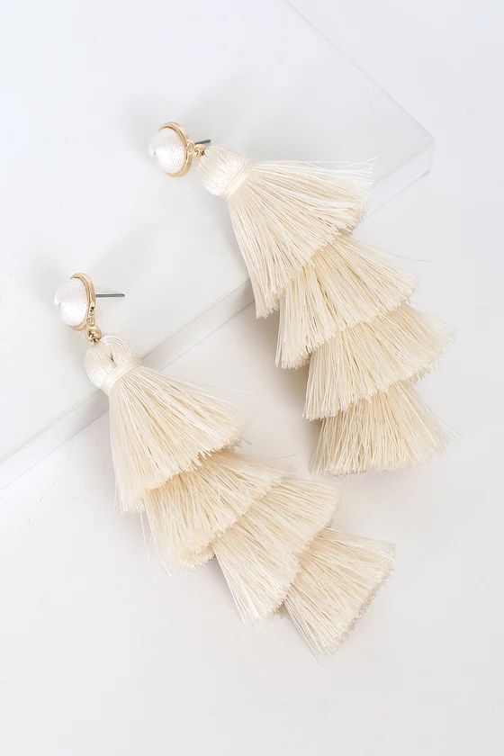 Chic Factor Ivory Tassel Earrings | Lulus (US)