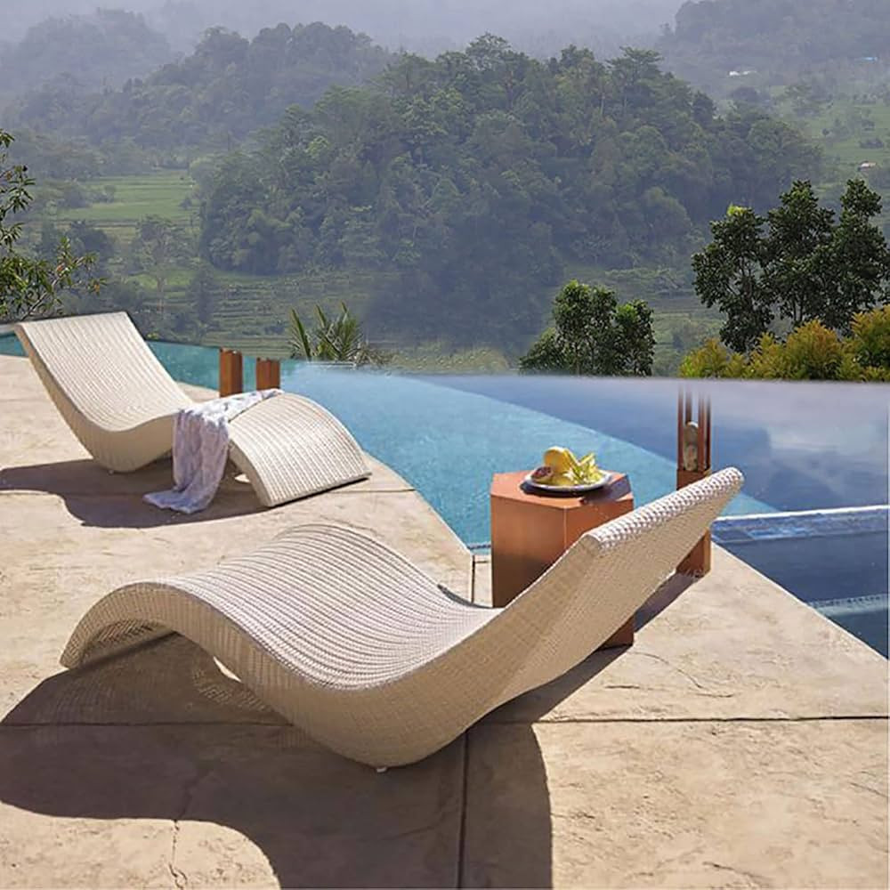 BeiLiHe Patio Wicker Chaise Lounge Chair Outdoor Rattan Sunbathing Lounge Chair for Outside Set o... | Amazon (US)