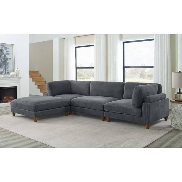 Barbarette 133.5'' Corduroy Reversible Modular Sectional | Wayfair North America