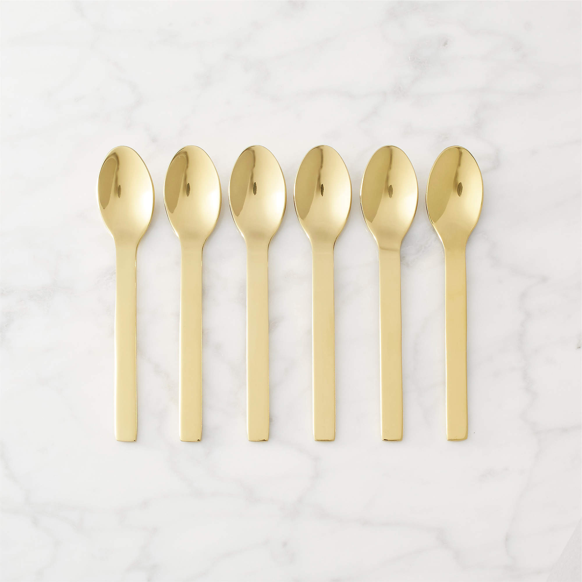 Mini Gold Cocktail Spoons Set of 6 + Reviews | CB2 | CB2