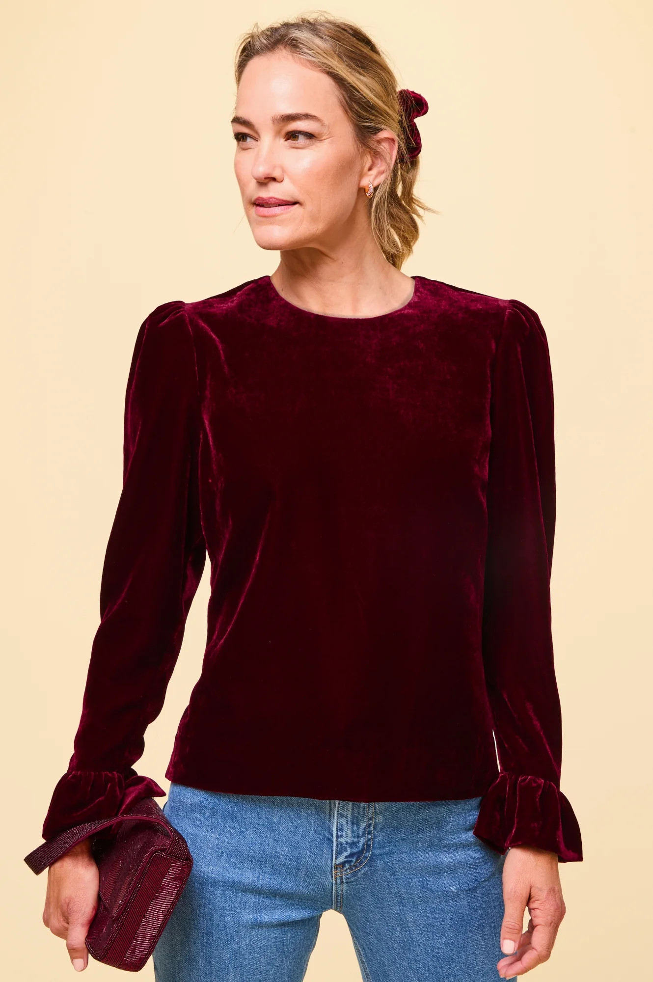 Victoria Velvet Top | Ruby | Aspiga