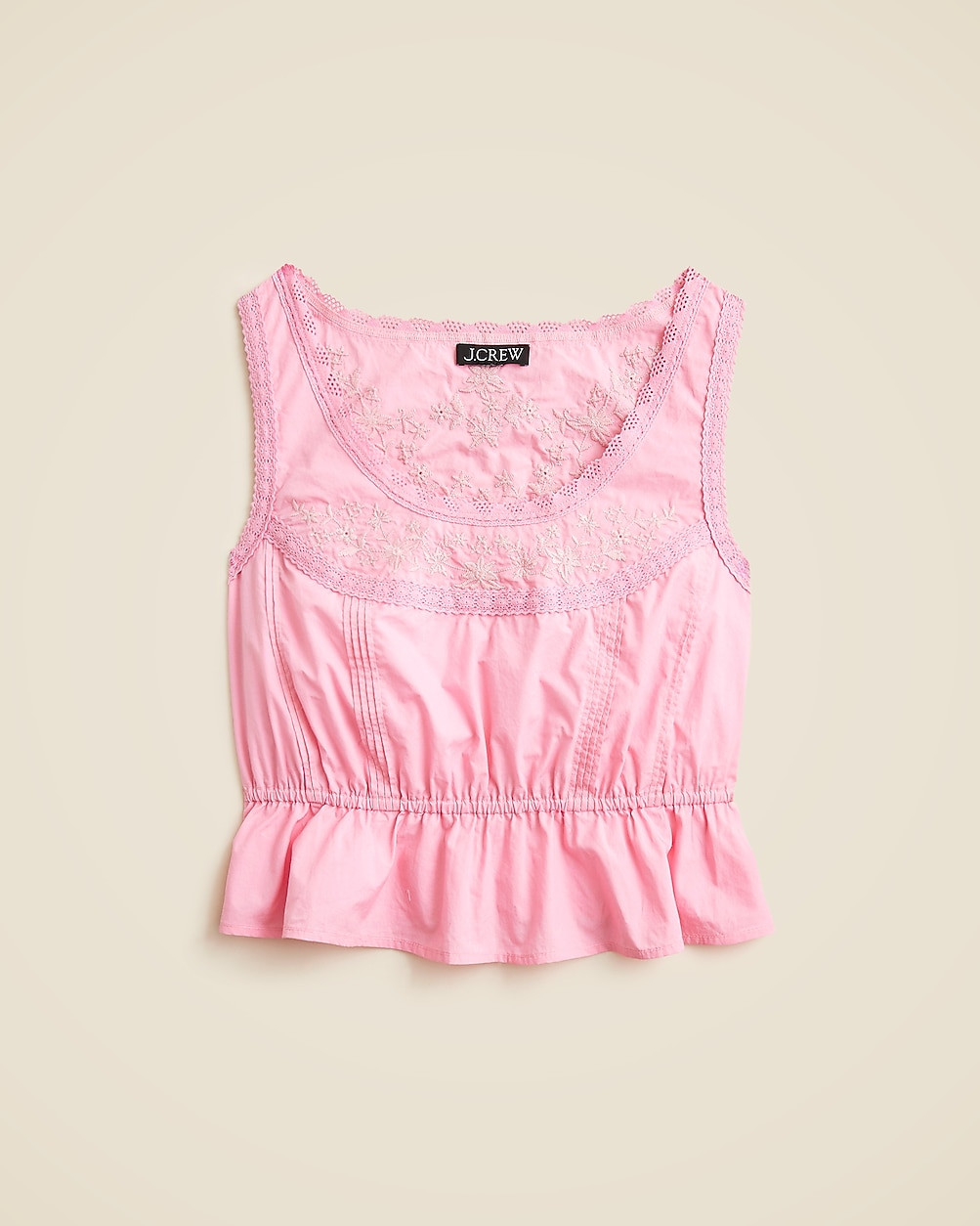 Flutter-hem tank in cotton poplin | J. Crew US