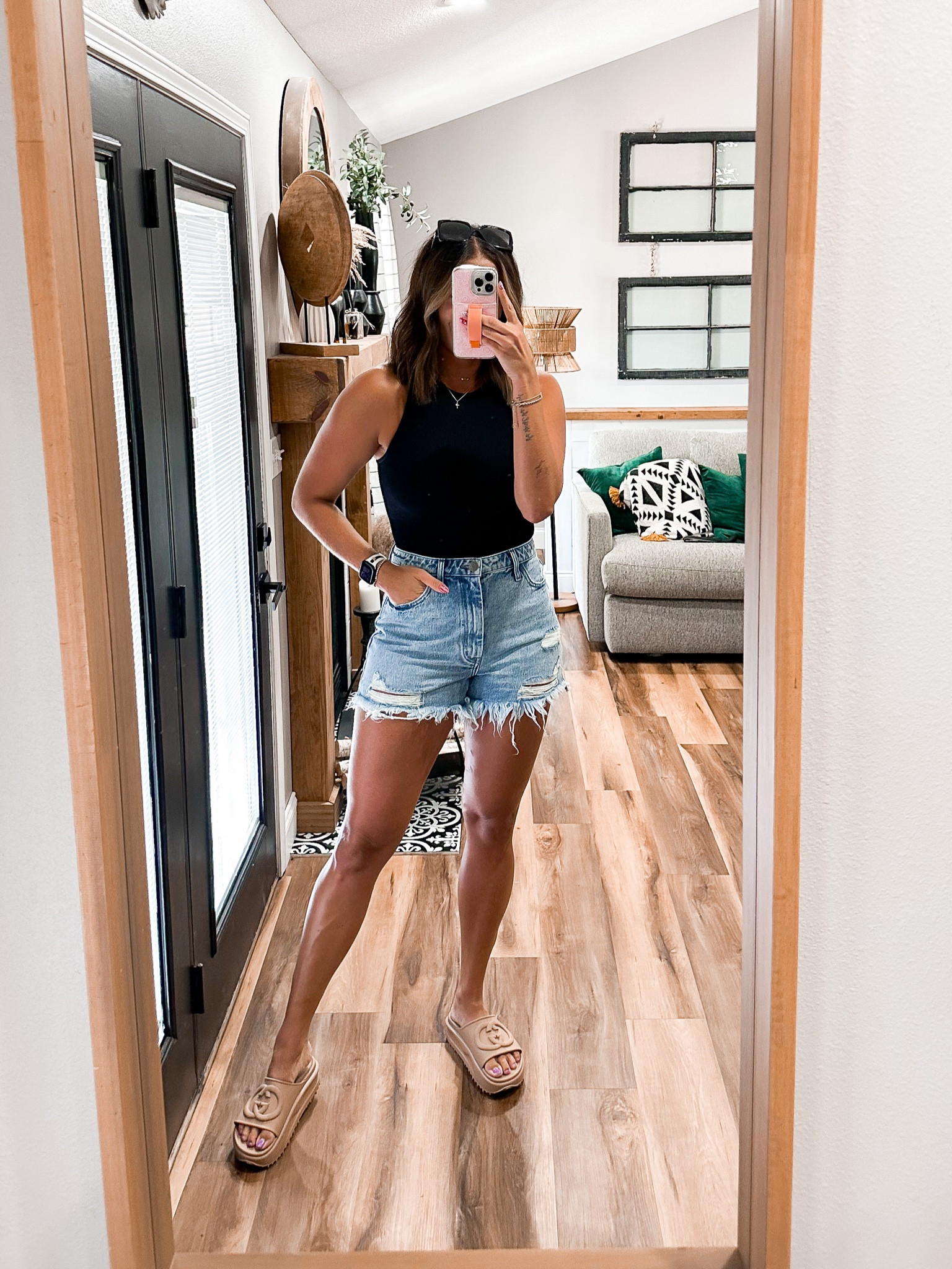 Obsessed with this bodysuit and it comes in a pack of 3! 🙌🏻 I do a medium, a 28 in shorts and 38 in the slides! 

#LTKshoecrush #LTKunder50 #LTKstyletip