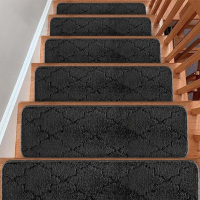 SussexHome Carpet Stair Treads for Wooden Steps - Trellis Black 10-Pack | Target