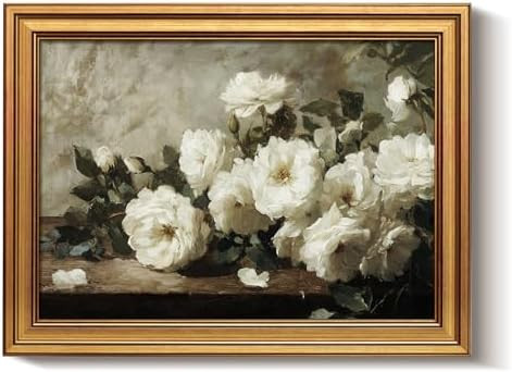 Bzstyleart Vintage Wall Art Decor for Living Room,Gold Framed Prints Flowers Wall Art Valentines ... | Amazon (US)