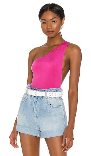 Sammy Strap Back Bodysuit in Pink | Revolve Clothing (Global)