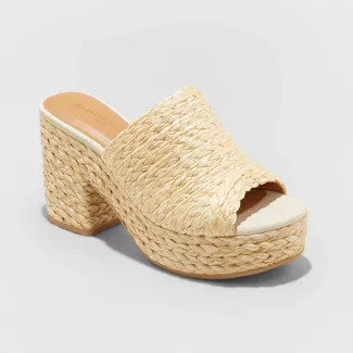 Women's Nessa Platform Mule Heels - Universal Thread™ Light Beige | Target
