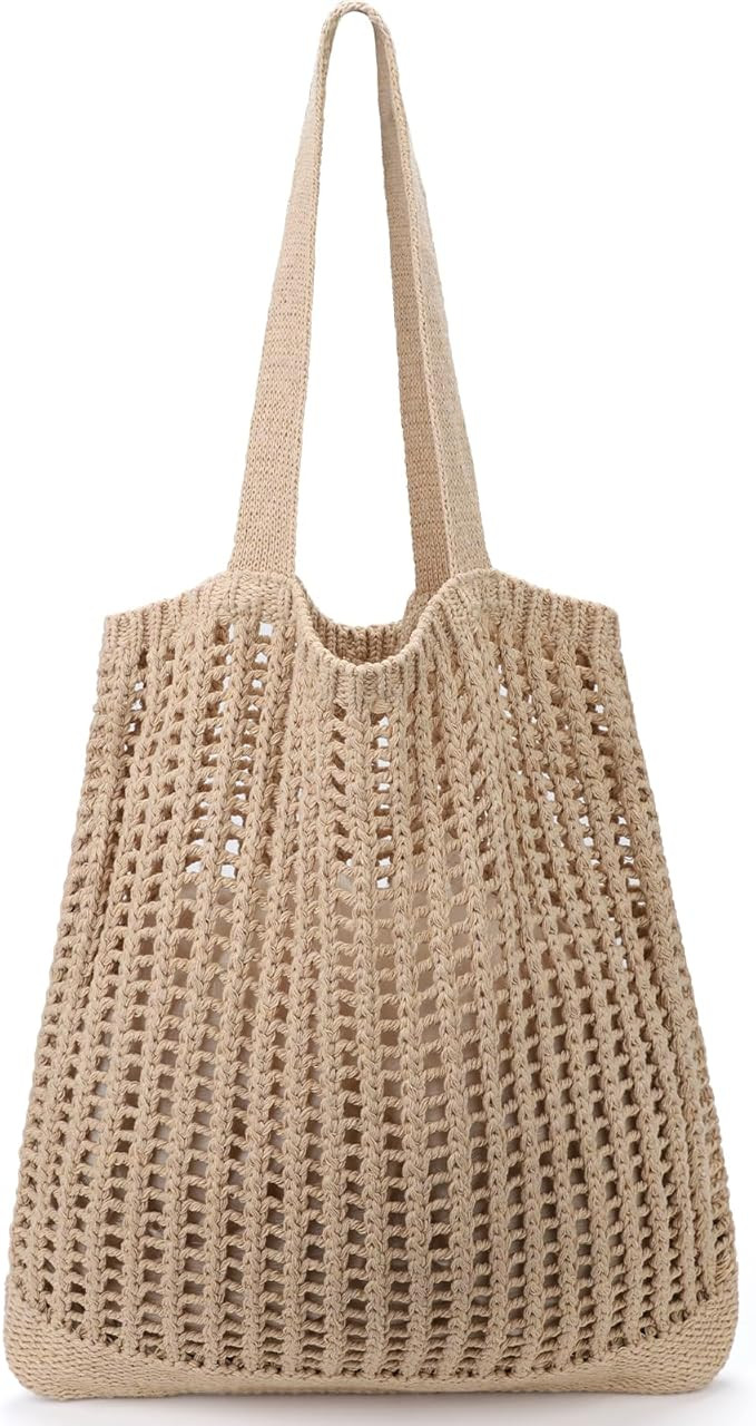 hatisan Crochet Bags for Women Summer Beach Tote Bag Aesthetic Tote Bag Hippie Bag Knit Bag | Amazon (US)