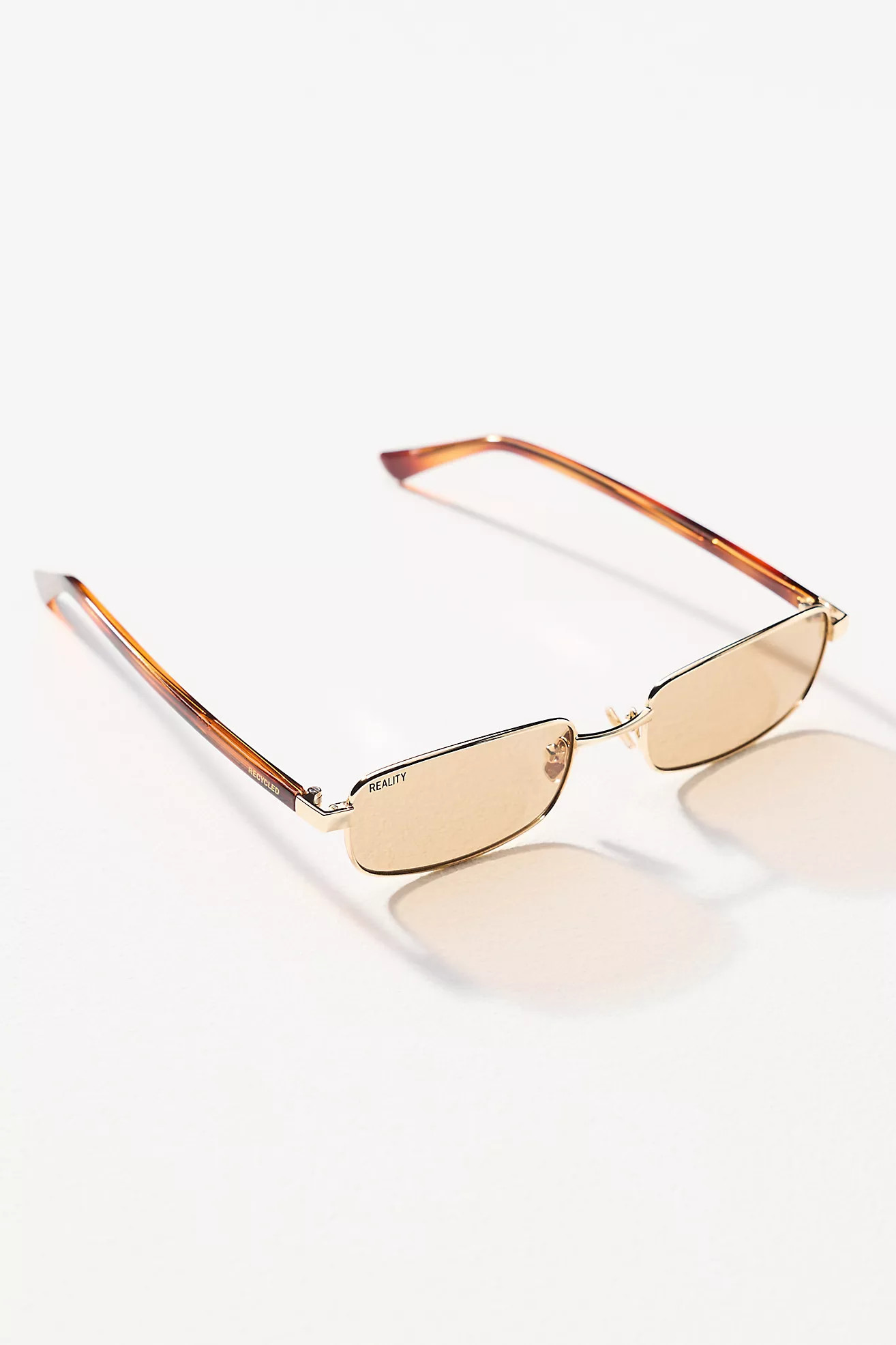 Reality Eyewear Slim Rectangle Metal Sunglasses | Anthropologie (US)