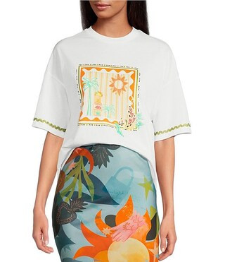 Never Fully Dressed Soller Crew Neck Short Sleeve Printed T-Shirt | Dillard's | Dillard's