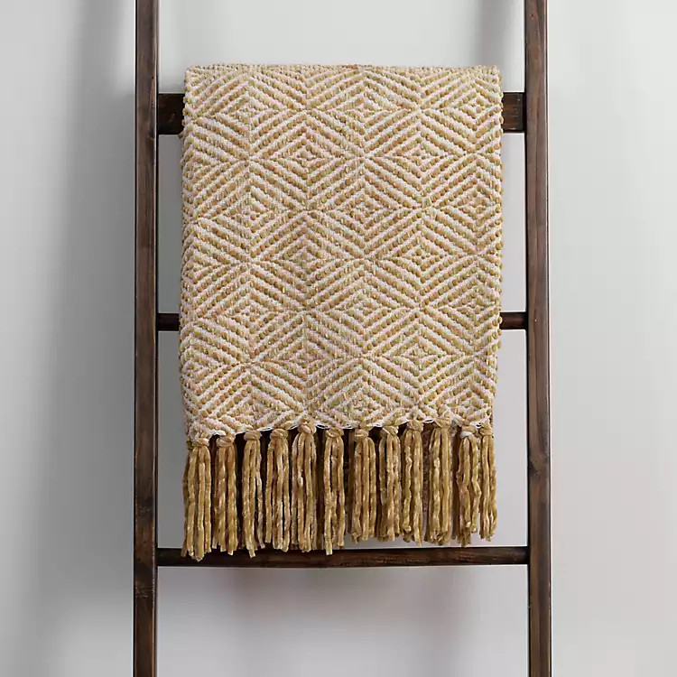 Oat Diamond Chenille Throw | Kirkland's Home