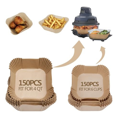 300PCS Air Fryer Liners disposable for Ninja Crispi,Air Fryer Accessories for Ninja Crispi 4-in-1 Portable Glass Cooking System,Ninja Crispi Containers | Amazon (US)