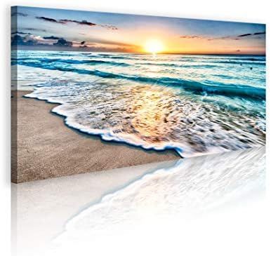 Duvez Large Beach Canvas Wall Art - 12 Variations - Mounting Accessories Included - Premium Wall ... | Amazon (US)