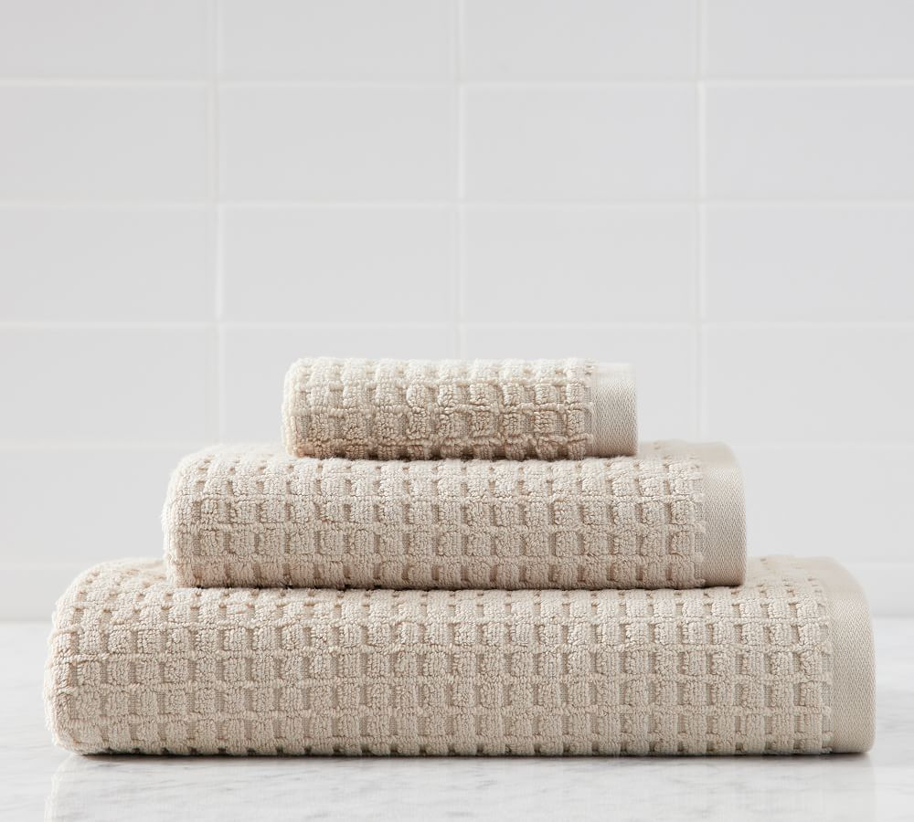 Flax Organic Terry Waffle Hand Towel | Pottery Barn (US)