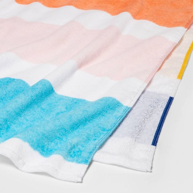 Wavy Striped Printed Beach Towel - Sun Squad™ | Target