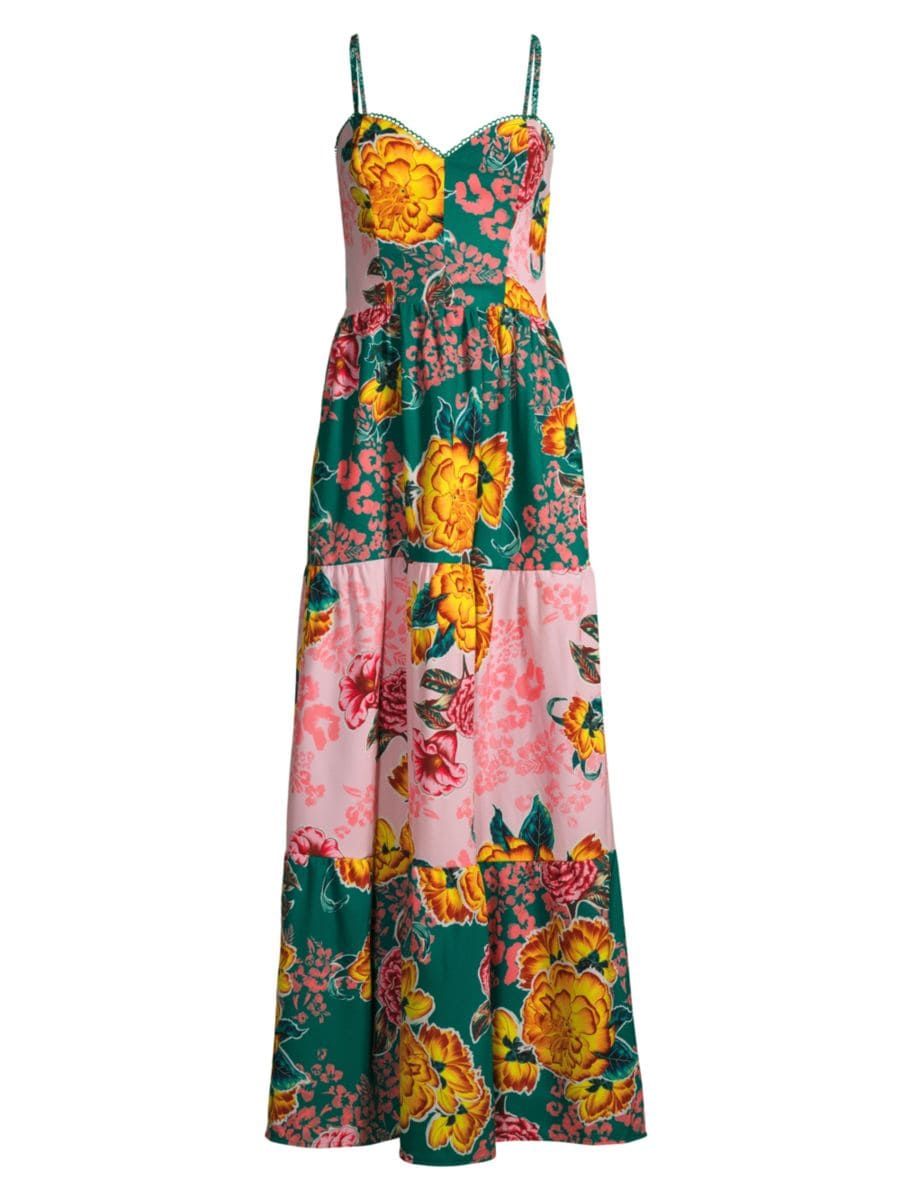 Fiorever Suzie Patchwork Floral Maxi Dress | Saks Fifth Avenue