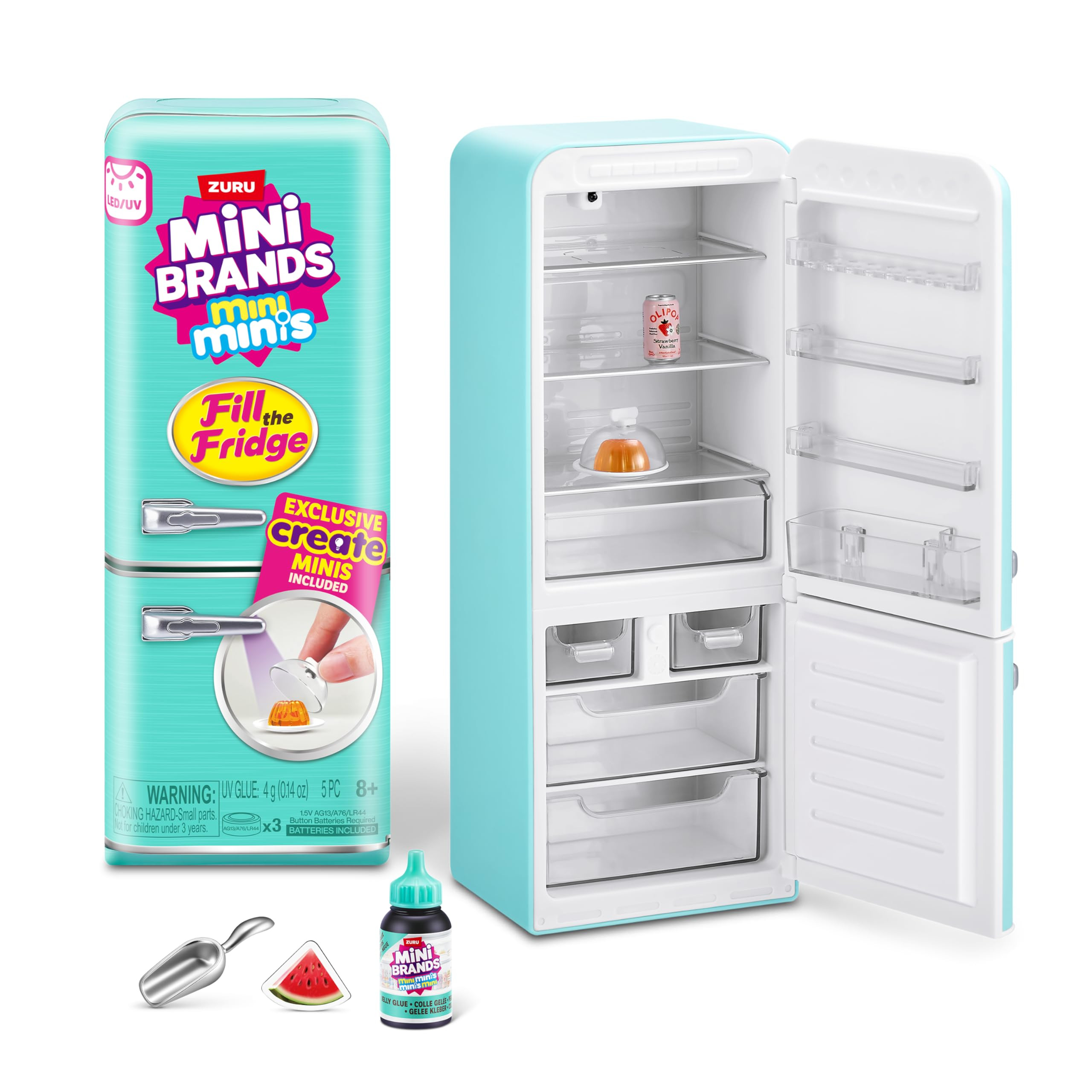 Mini Brands Fill The Fridge Playset w/UV Light by ZURU, Collectibles, DIY, Resin Play, Exclusive ... | Amazon (US)