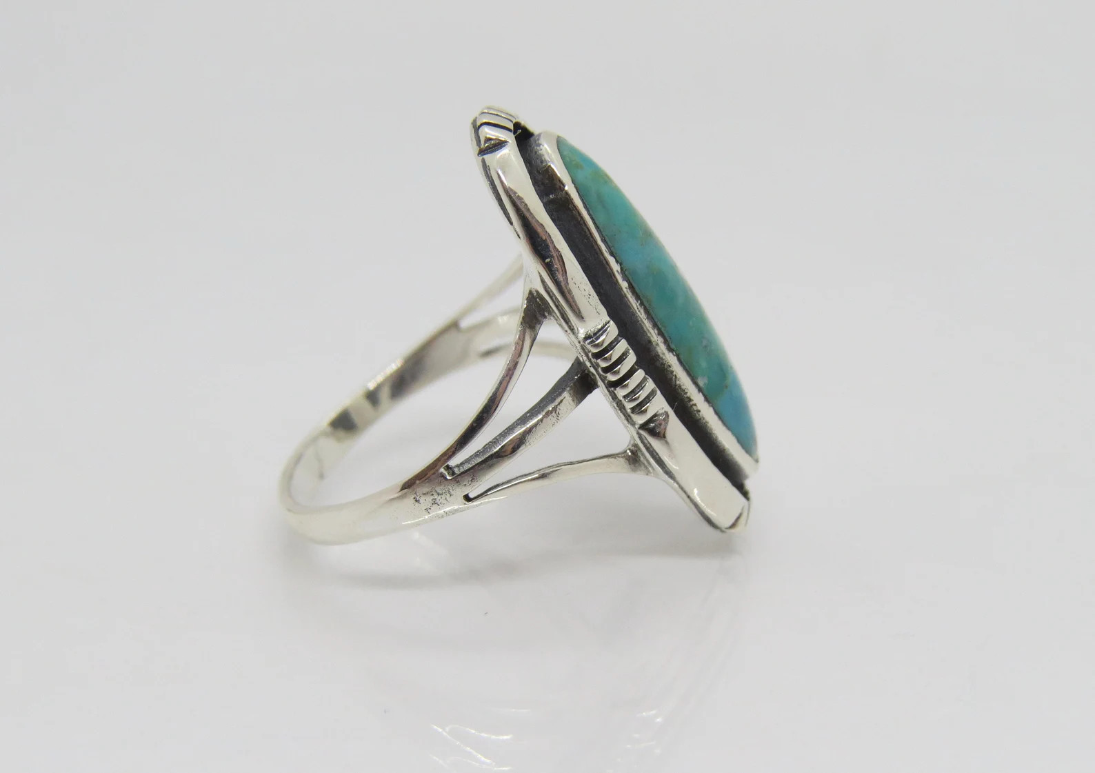 Vintage Southwestern Sterling Silver Turquoise Ring Size 10 - Etsy | Etsy (US)