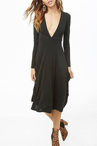 Plunging Stretch-Knit Dress | Forever 21 (US)