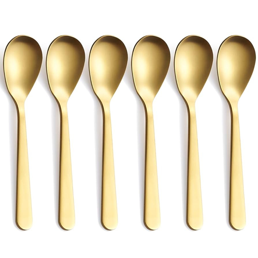 Matte Gold Demitasse Espresso Spoons, Stainless Steel Satin Finish Coffee Spoons, Mini Teaspoons,... | Amazon (US)