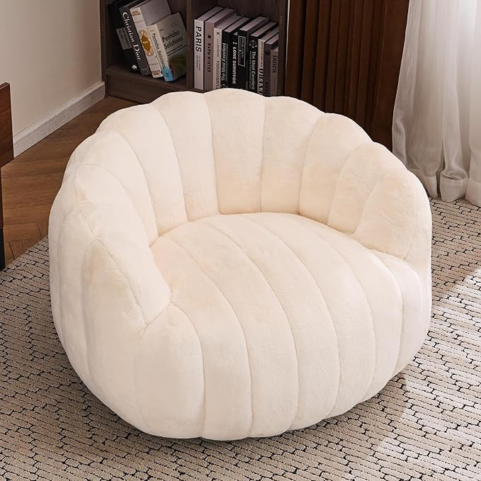 Mistpeople Pumpkin-Shaped Bean Bag Chair for Adults, Ultra Soft Faux Fur Comfy Lazy Sofa, Accent ... | Amazon (US)