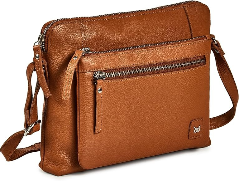 Small Soft Pebbled Real Leather Crossbody Handbags & Purses - Triple Zip Premium Sling Crossover ... | Amazon (US)