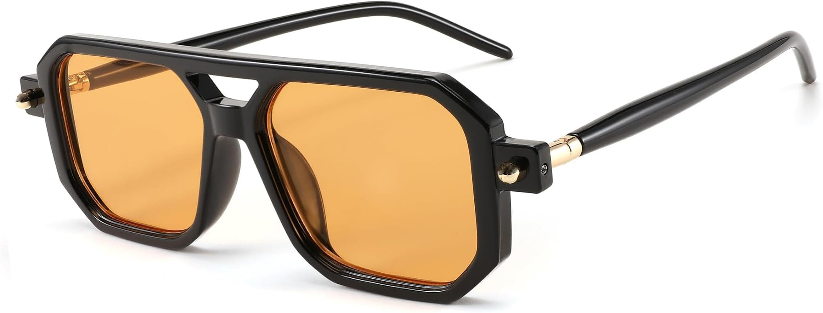 BUTABY Retro Square 70s Flat Aviator Sunglasses Women Men Vintage Trendy Plastic Frame Sun Glasse... | Amazon (US)