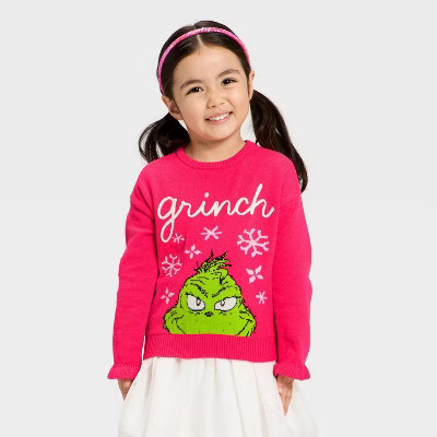 Toddler Girls' The Grinch Christmas Sweater - Pink 18M | Target