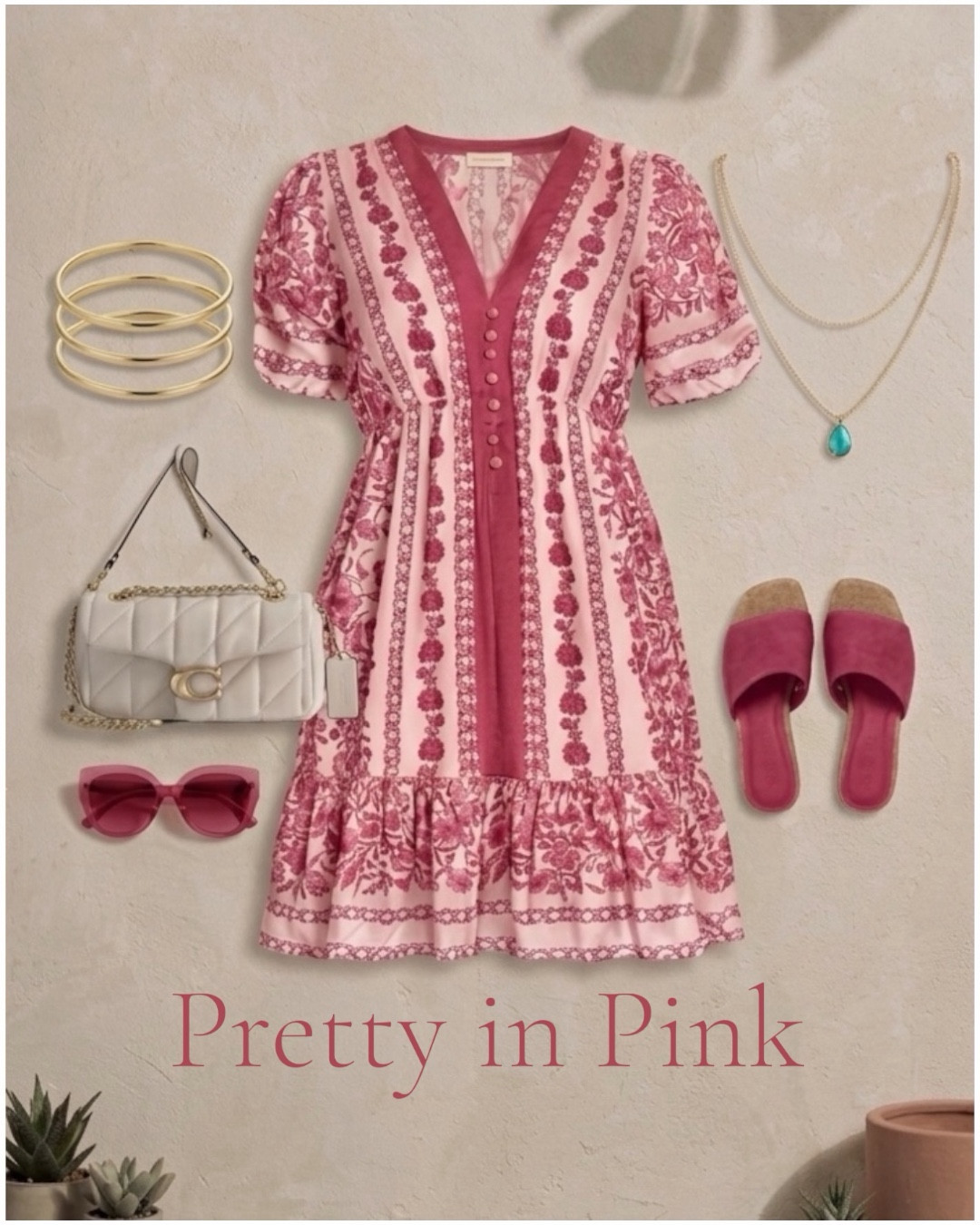 Easy, feminine, and effortlessly put together 💕
This pink printed dress is the kind of piece you’ll reach for on repeat—perfect for brunch, errands, or a casual day out. Paired it with soft gold layers, a neutral bag, and the cutest pop of pink slides for a polished but relaxed look.
Comfortable ✔️
Chic ✔️
On repeat ✔️
Tap to shop everything ✨

#LTKgrwm #LTKTravel #LTKWedding