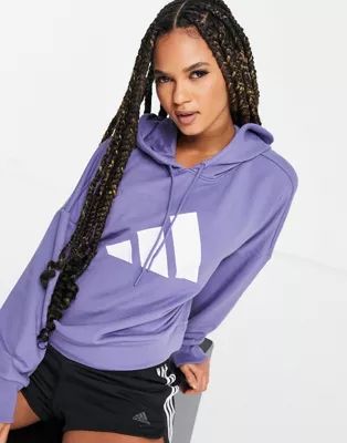 adidas hoodie with large logo in purple | ASOS (Global)