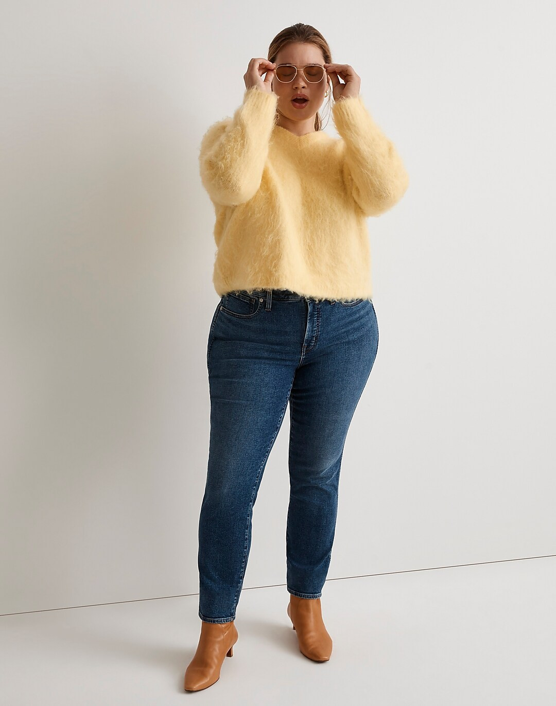 Plus Stovepipe Full-Length Jeans in Vinter Wash: Instacozy Edition | Madewell
