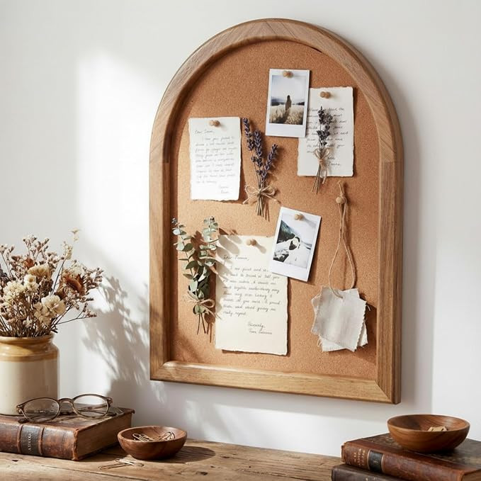 Novabright Arched Cork Board for Walls Alternative 17 x 13 Inch Vintage Arched Bulletin Board wit... | Amazon (US)