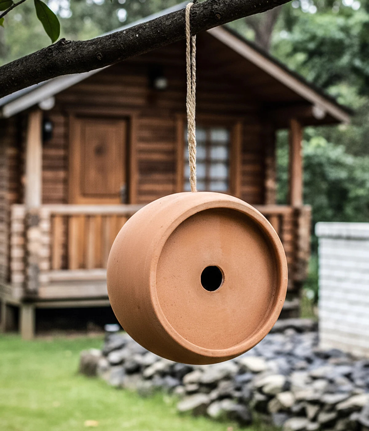 Handcrafted Terracotta Birdhouse | Wheel-Thrown Clay Bird House | Bloomist, Inc