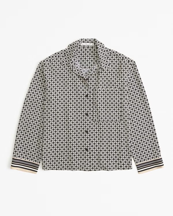 Matte Satin Button-Up Shirt | Abercrombie & Fitch (US)
