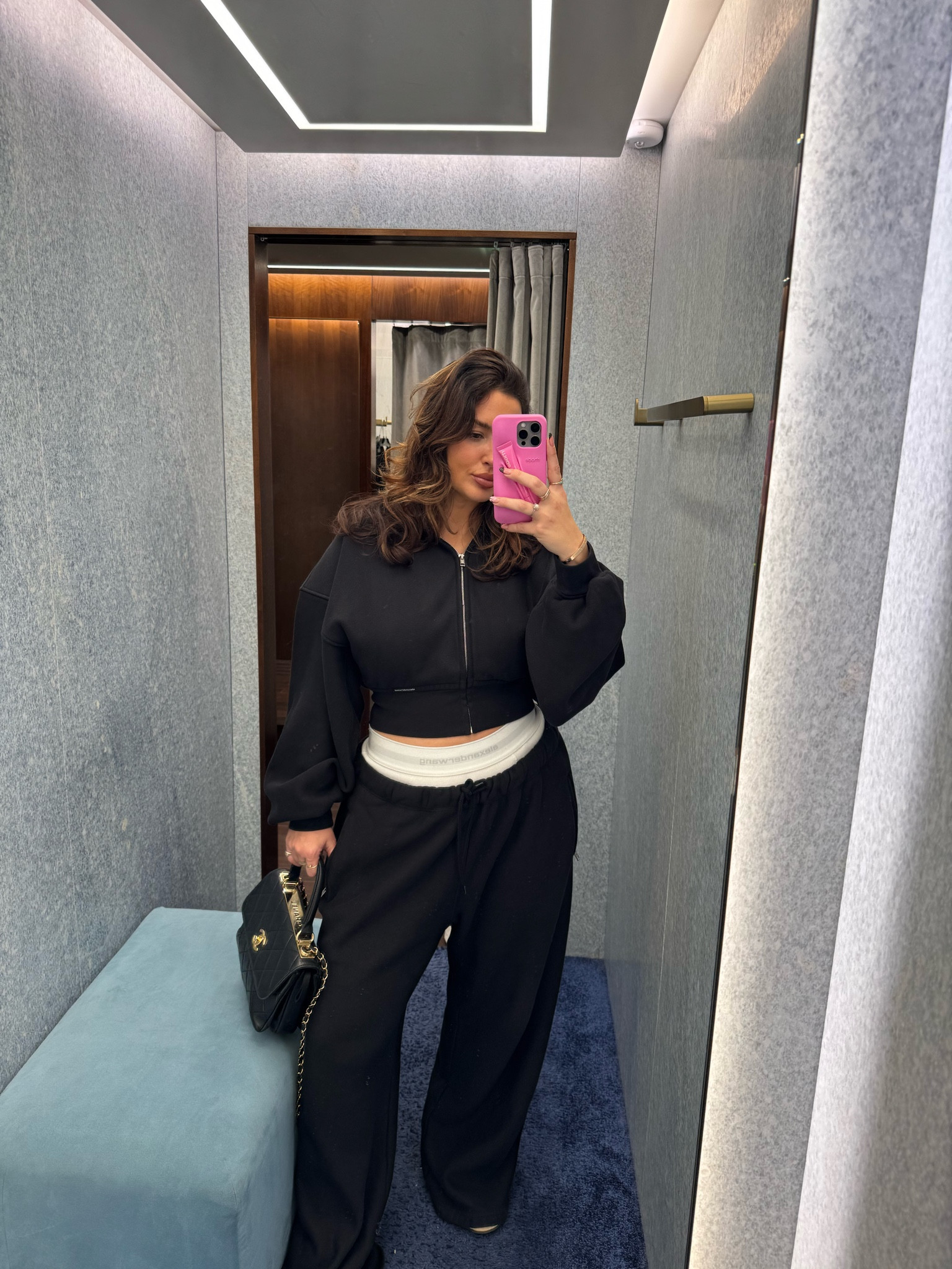 Obsessed with my new tracksuit, it’s pricey but so thick and heavy, a splurge outfit for sure 