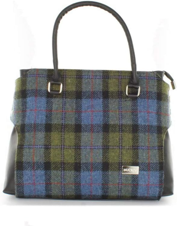 Mucros Weavers Women's Handbag - Emily Style - Wool Tweed and PU Leather Made in Ireland (Blue & ... | Amazon (US)