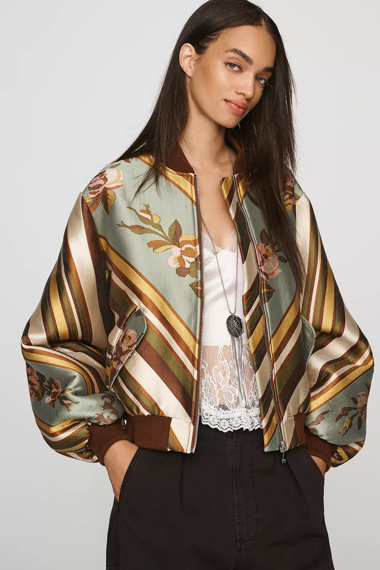 AL\u00c9MAIS Rosa Jacquard Bomber Jacket | Anthropologie (US)