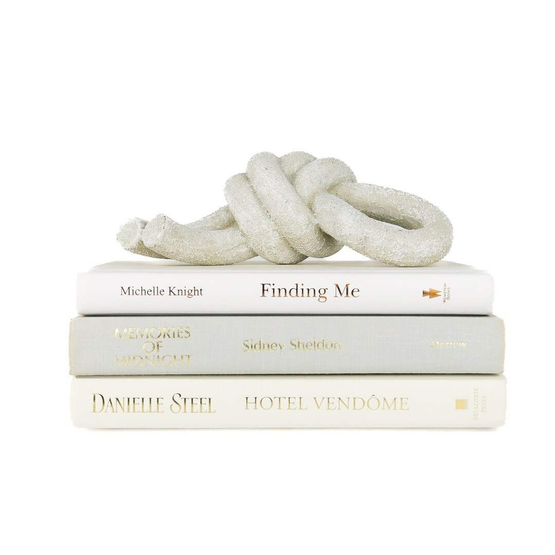 Book Bundle of White Gray Cream Gold Lettering Bookshelf Decor Home Decor Books - Staging Books -... | Etsy (US)