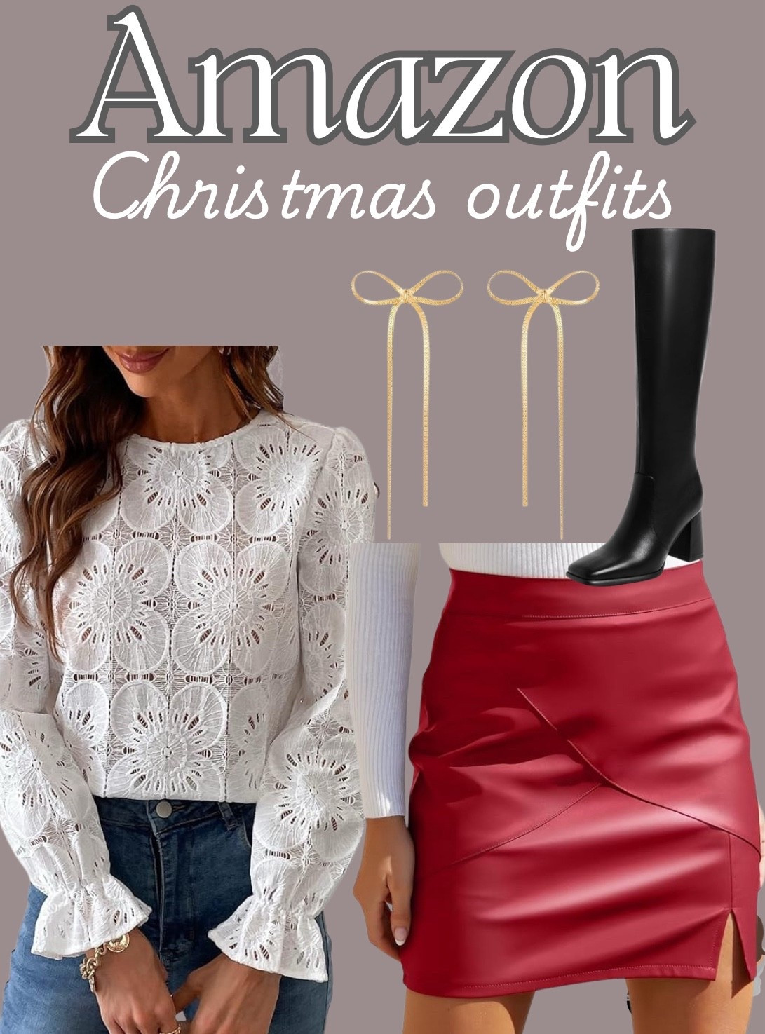 Holiday outfit from Amazon 

| amazon, sweater, green sweater, work Christmas party, Christmas dinner outfit, black jeans, gold earrings, skirt, satin, amazon fashion, amazon Christmas outfit, Christmas dress, amazon holiday outfit, sequin pants, winter fashion, Christmas party outfit, festive outfits, new years outfit, winter fashion, sweater, earrings, Christmas earrings, what to wear, heels, bows, bow heels, bow earrings, coquette 
#amazonfashion #amazonchristmas #christmasoutfit #holidayfashion

#LTKHoliday #LTKFindsUnder100 #LTKFindsUnder50