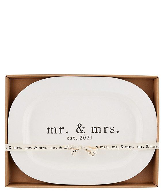 Wedding Collection Mr & Mrs EST. 2021 Oval Platter | Dillards