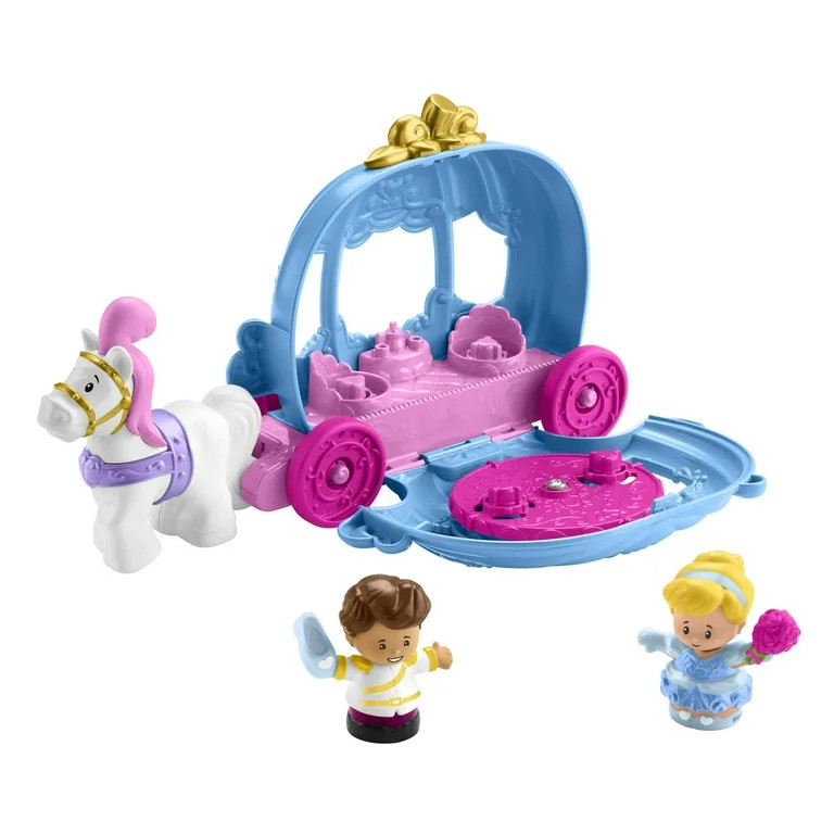 Disney Princess Cinderella’s Dancing Carriage Little People Toddler Playset with Horse & Figure... | Walmart (US)