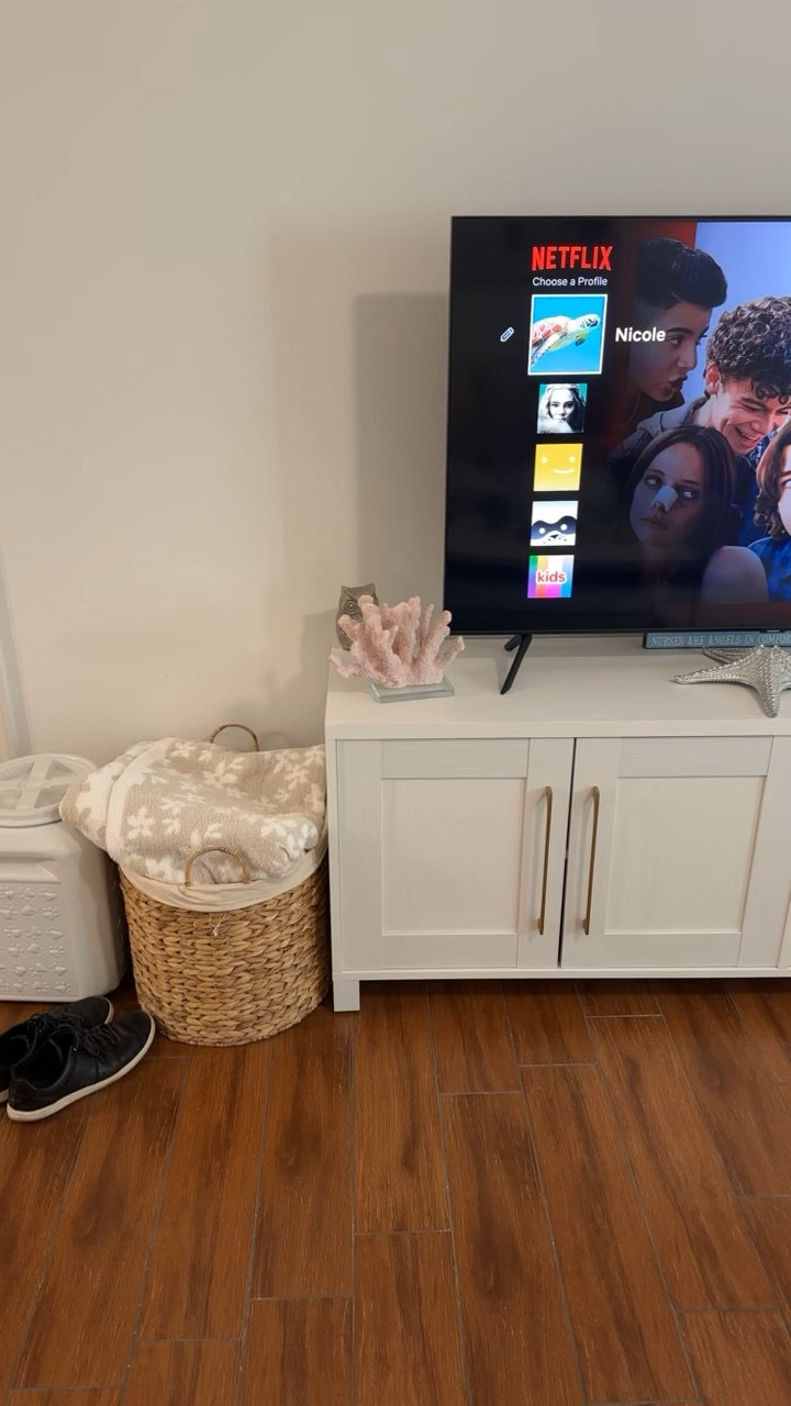 Henn&Hart White tv console with soft close doors! 

#LTKHome