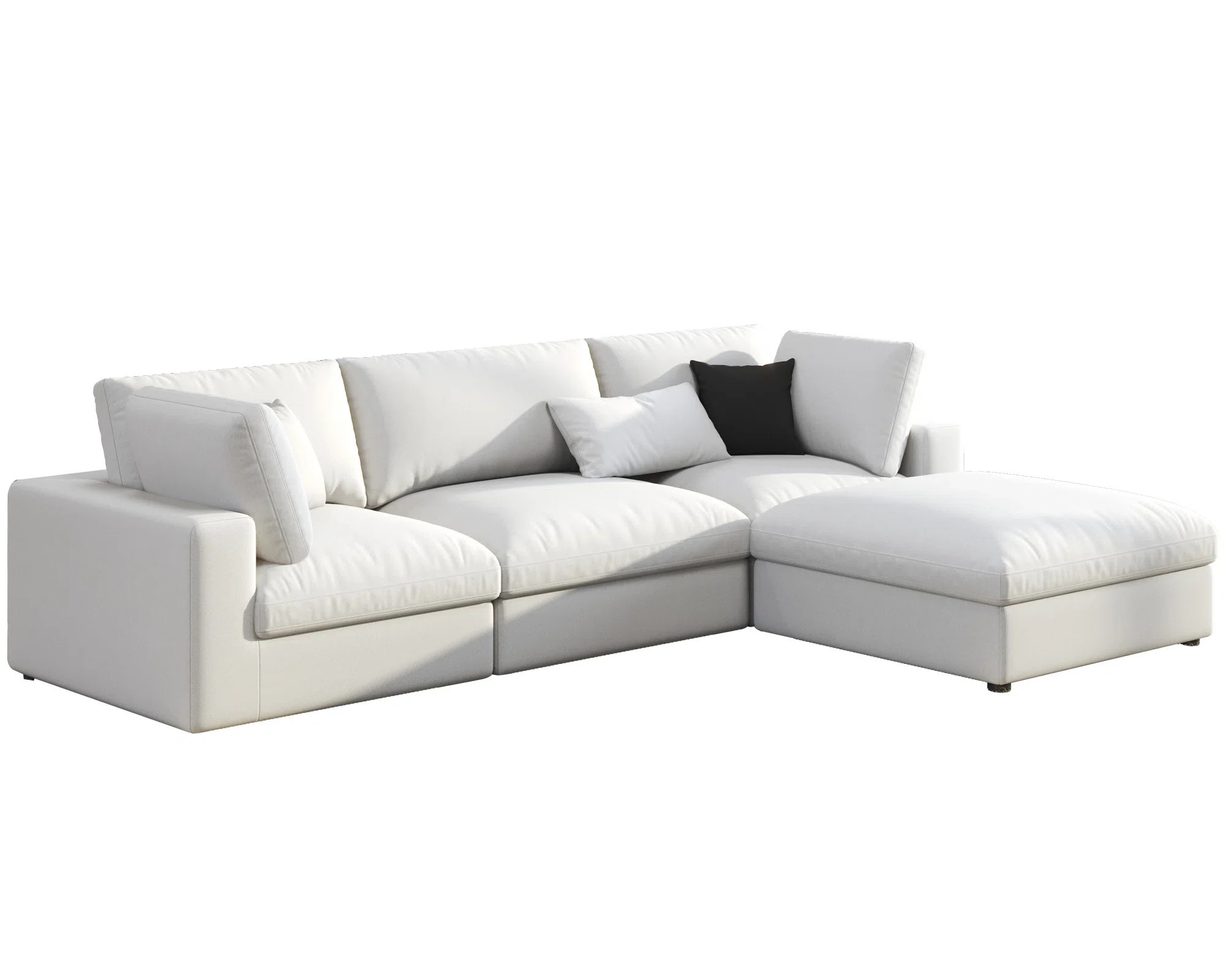 Wynnie Modular Sectional Sofa, 114inch Down Filled Sofa, 4 Seats L Shaped Couch With Chaise, Otto... | Wayfair North America